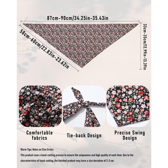 4 Pcs Polyester Triangle Headbands for Women Hair Accessories Boho Casual - Picture 2 of 6